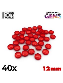 Gemas de plastico 12mm - Rojos