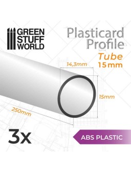 Perfil Plasticard TUBO 15mm...