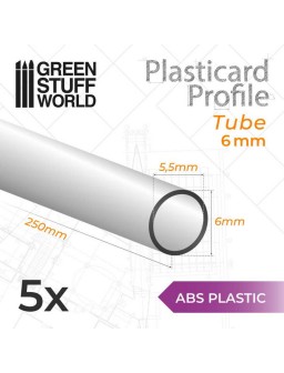 Perfil Plasticard TUBO 6mm